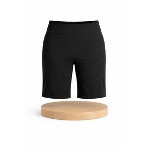 Skechers Biker Shorts Women Large Black High Waisted Side Pockets Activewear